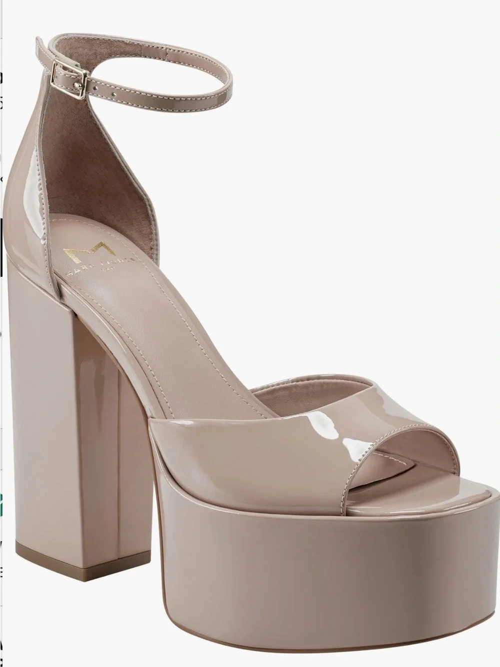 Marc Fisher Della Ankle Strap Platform Sandal SIZE 8M NUDE BEIGE